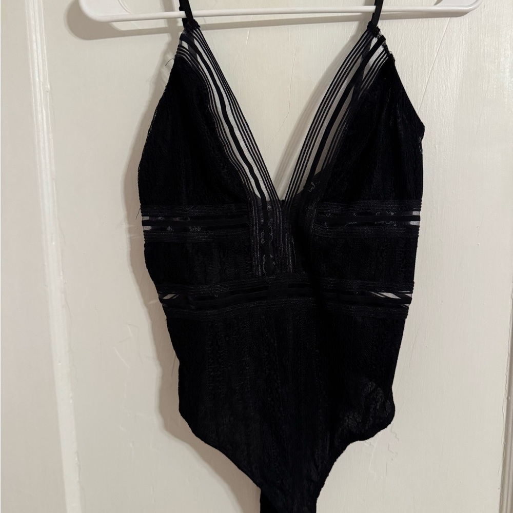 Lulu’s Black Lace Bodysuit